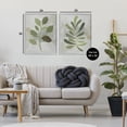 thumbnail image 3 of Stupell Industries Green Leaf Branches on Grey Floral Painting Gray Framed Art Print Wall Art, 24 x 30, Set of 2, 3 of 8