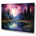 thumbnail image 2 of Designart "Watercolor Scenery Of Aurora Borealis III" Aurora Borealis Wall Art Living Room, 2 of 7