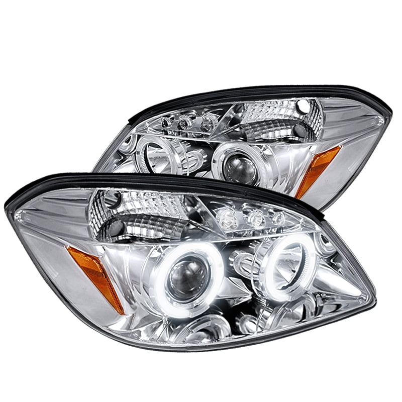 SpecD Tuning Led Halo Chrome Housing Clear Lens Projector Headlights