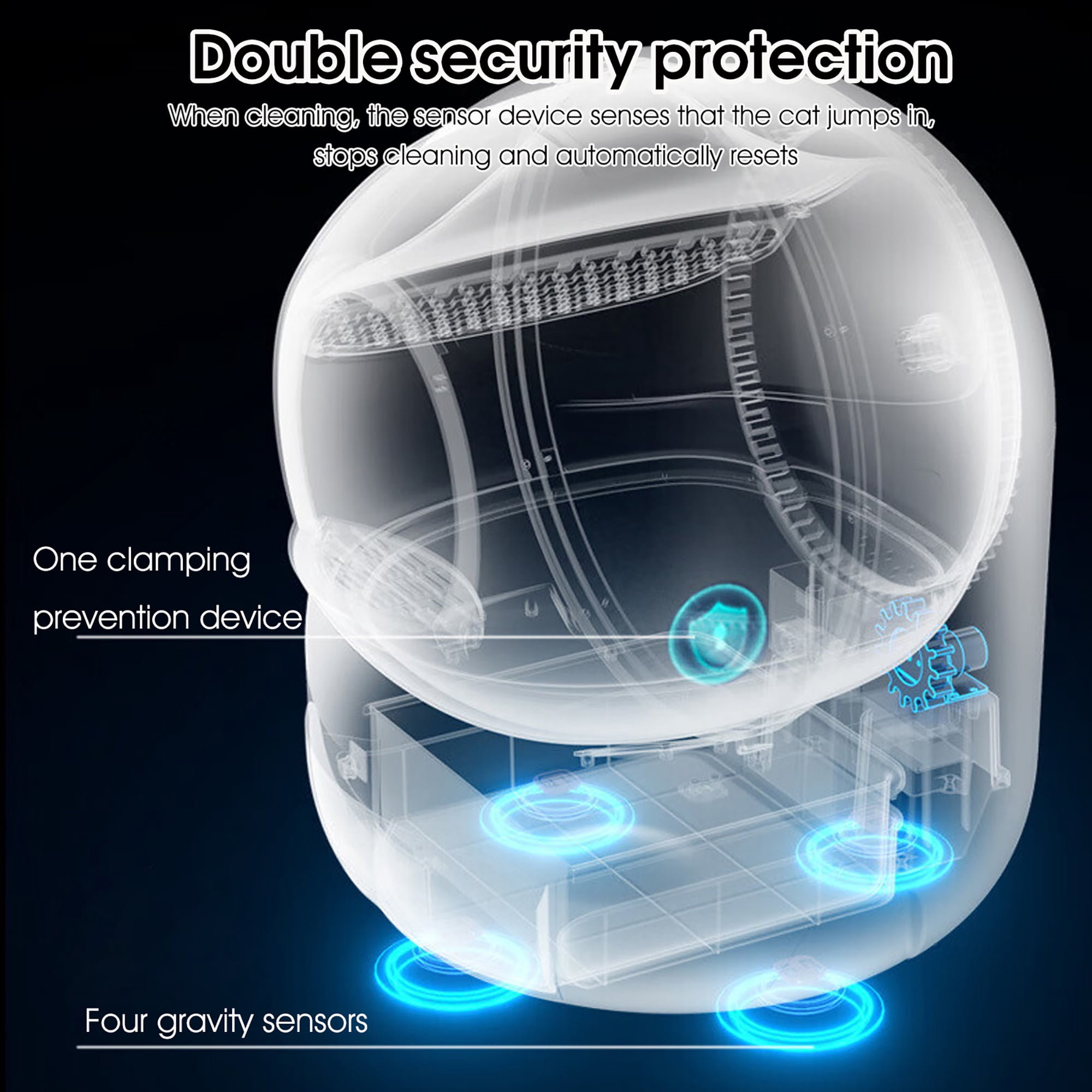Holaki Smart Automatic Cat Litter Box, Self-Cleaning with App Control, Safety Sensors, Double Odor Removal, Large Capacity for Multiple Cats, Supports 5G & 2.4G WiFi