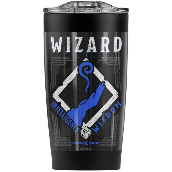 Dungeons And Dragons/Wizard Stainless Steel Tumbler 20 oz Coffee Travel Mug/Cup, Vacuum Insulated & Double Wall with Leakproof Sliding Lid | Great for Hot Drinks and Cold Beverages