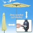 STRONG CAMEL Patio Umbrella 8 Ft 6 Ribs Rope Pulley for Garden Table Parasol Yard Outdoor Backyard Pool Deck Cafe Market with Air Vent main image 1