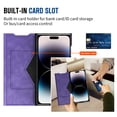 thumbnail image 6 of for Apple iPhone 14 Pro Max Wallet Case with Card Slot, Classic Stand Strong Magnetic Premium PU Leather Flip Protective Business Anti-falling Anti-drop Shockproof Phone Case Cover, Purple, 6 of 9