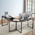 thumbnail image 3 of Javlergo L Shaped Folding Computer Desk, Modern Corner Gaming/Writing Table for Home Office, No Assembly Needed, Oak Gray, 3 of 6