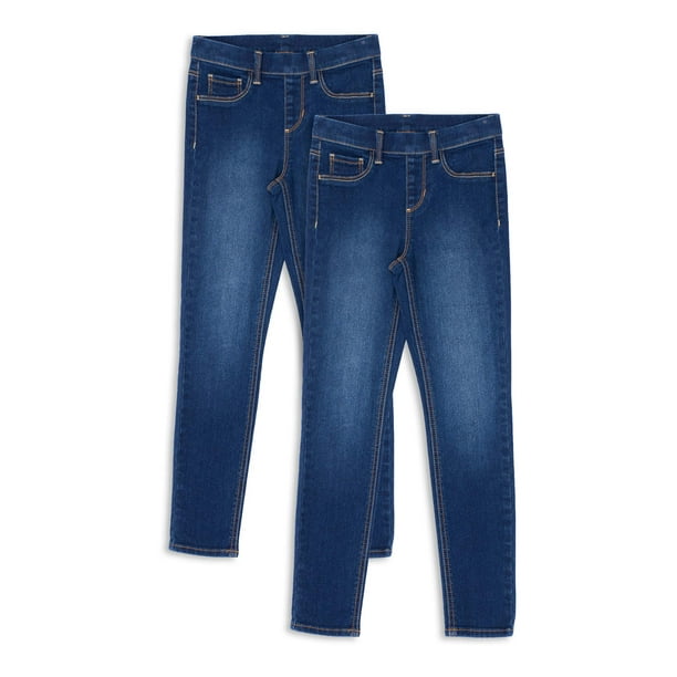 Wonder Nation - Wonder Nation Girls Kid Tough Pull-on Jegging Jeans, 2-Pack, Sizes 4-18 & Plus