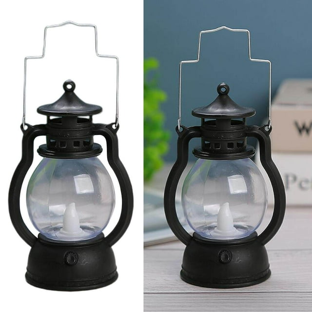 tredstone Lantern LED Oil Lamp Table Porch Cabin Winery Light Black