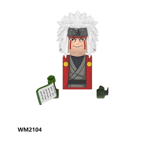 Bloques de construcción de Naruto Sasuke Kakashi Akatsuki para niños, Mini figuras de acción de dibujos animados de Anime, juguetes de montaje de cabezas, regalos de cumpleaños qym unisex