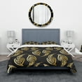 thumbnail image 2 of Designart 'Golden Luxury Peacock Feathers' Modern & Contemporary Duvet Cover Set, 2 of 4