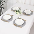 thumbnail image 7 of REGALWOVEN Farmhouse Placemats Set of 4 Cotton Rope Round Placemats for Dining Table Decor Indoor Outdoor Light Gray 12*12in, 7 of 7