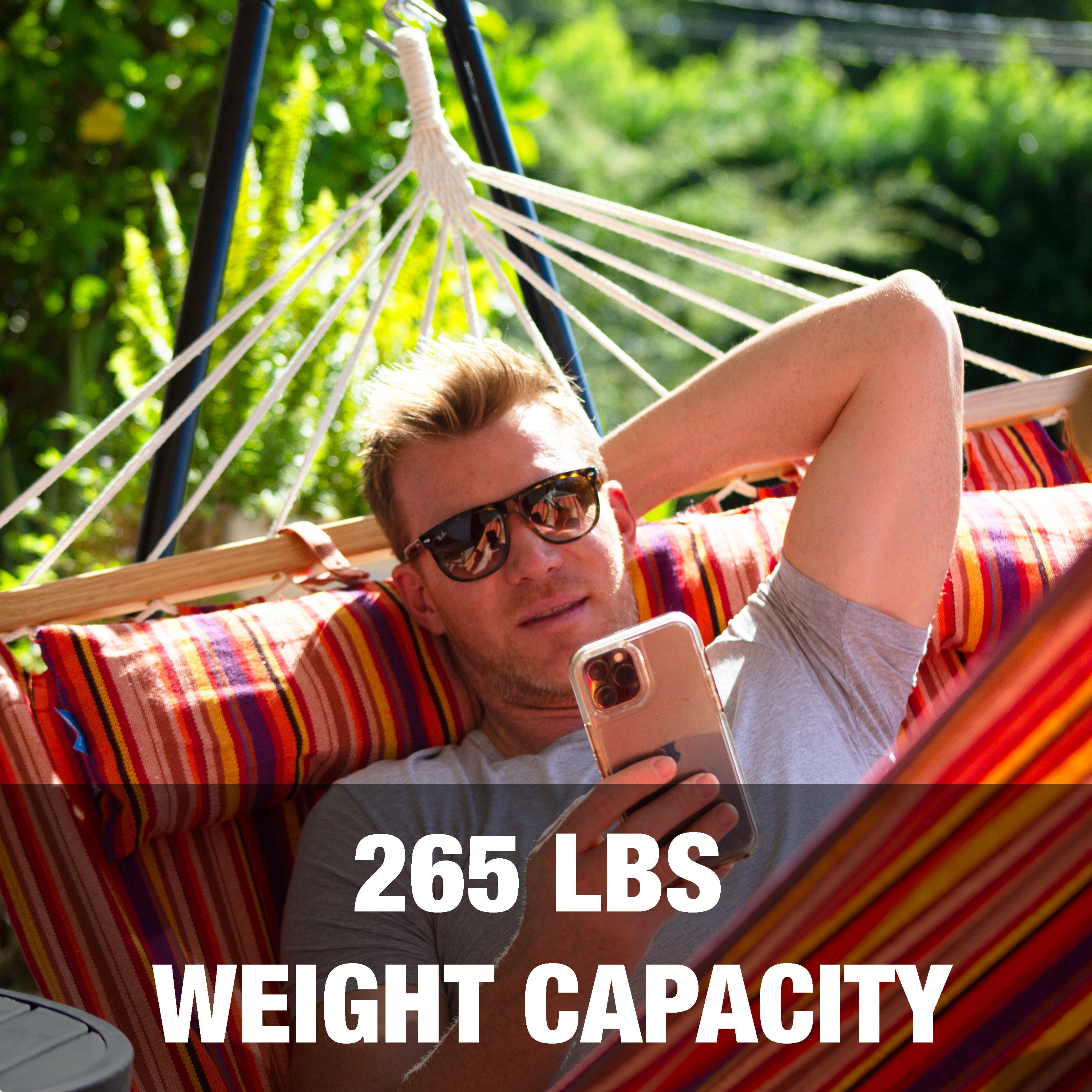Bliss Hammocks 48-in. Wide Caribbean Hammock W/ Pillow & Hanging Hardware, 265 Lb. Capacity - Toasted Almond