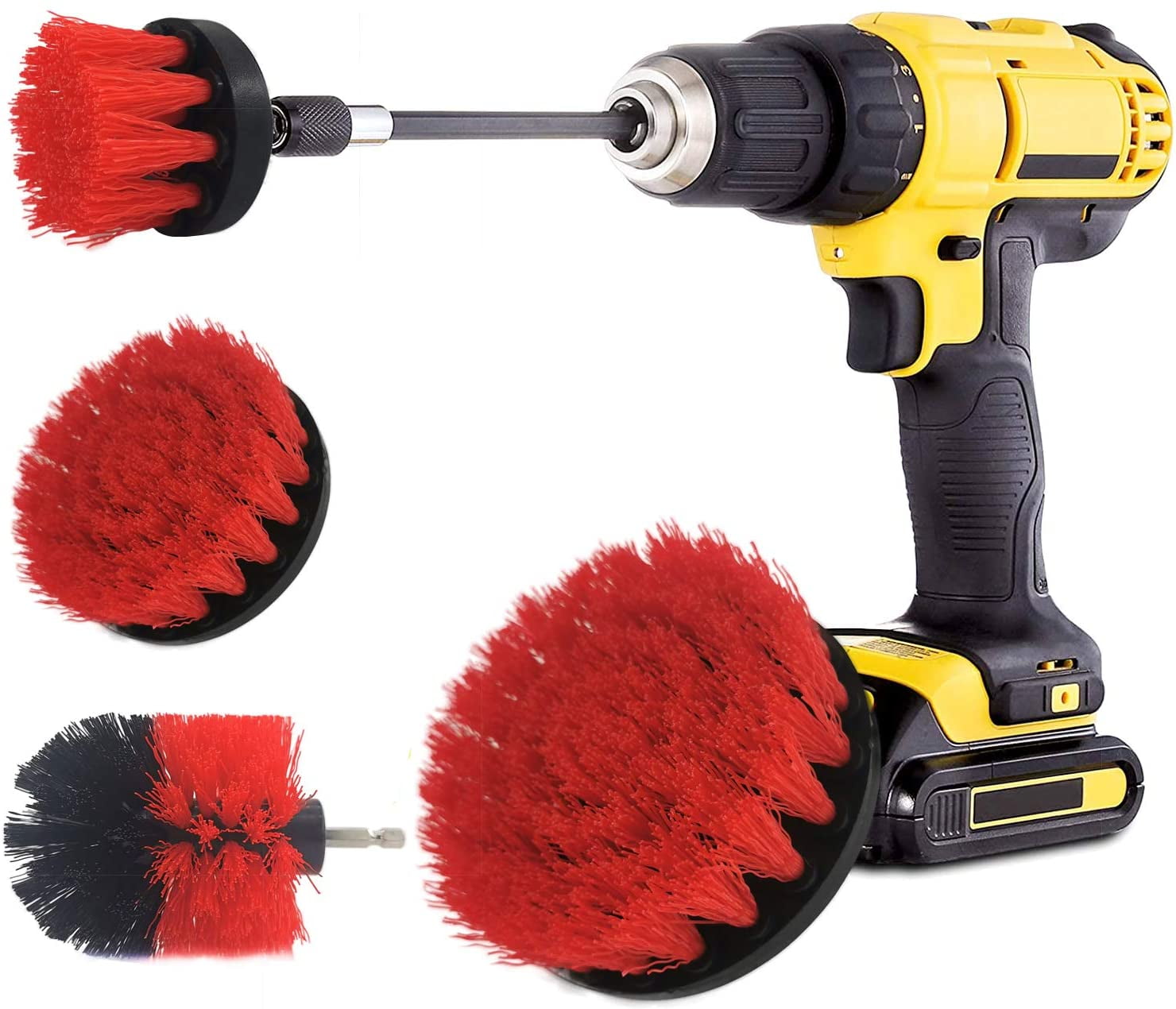 5 Pack Drill Brush Power Scrubber Cleaning Brush Extended Long