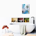 thumbnail image 6 of Add Style with Navy Blue Floral Canvas Art - Gray Abstract Flower Painting on Vintage Style Canvas, High-Quality Wall Decor for Bathroom & Bedroom, 12X16 inches, 6 of 7