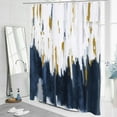thumbnail image 2 of Grey Blue Shower Curtain, Graffiti Ombre Fabric Shower Curtains for Modern Abstract Bathroom Decor, Brush Strokes Oil Painting Design, Watercolor, 72 x 72, 2 of 6