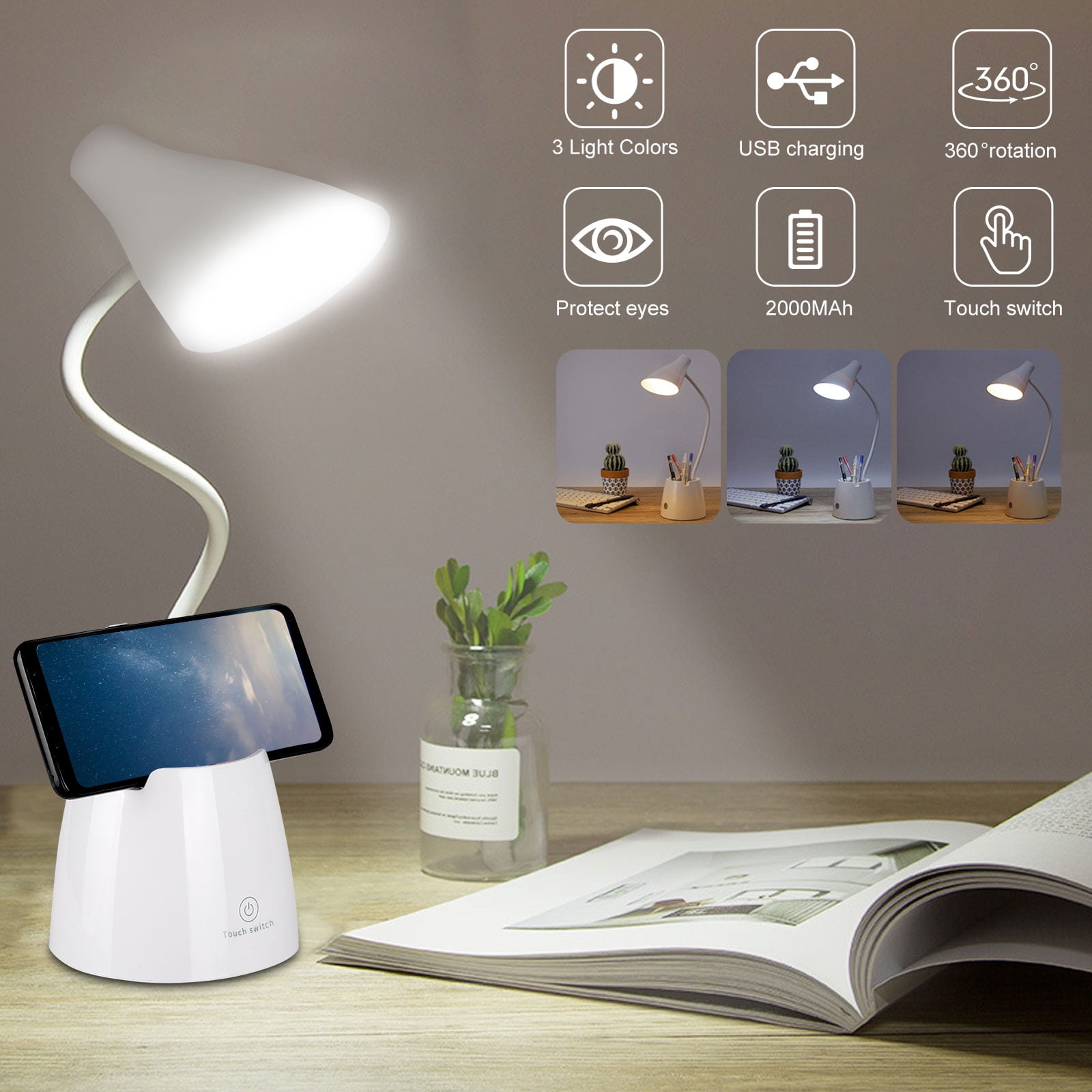 Cordless Dimmable Table Lamp Eye-Caring LED Light Lamp for The Bedroom or Office LITTIL Bright LED Desk Lamp with Touch Control Cordless Dimmable Table Lamp Eye-Caring LED Light Lamp for The Bedroom or Office LITTIL Bright LED Desk Lamp with Touch Control