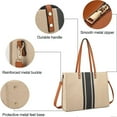 thumbnail image 3 of Bolso de mano para portátil de mujer, bolso de lona para el trabajo de mujer, bolso bandolera tipo maletín para ordenador, color negro, 3 of 6