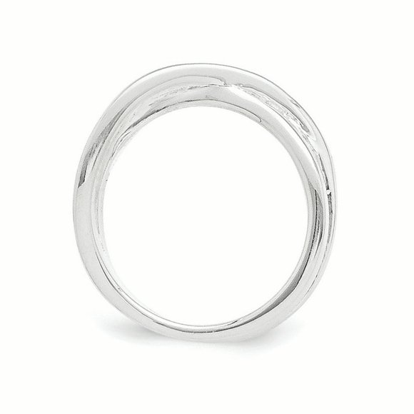 SS White Ice .03ct. Diamond Crossover Ring Size 8