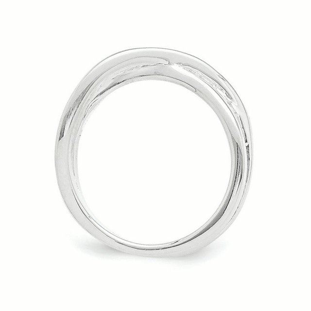 SS White Ice .03ct. Diamond Crossover Ring Size 8