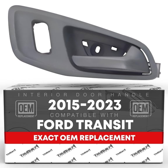 T1A Interior Front Passenger Door Handle Replacement - Compatible with 2015-2023 Ford Transit - Textured Black, Plastic - OEM CK4Z-9946318-A BK2Z-6126680-A