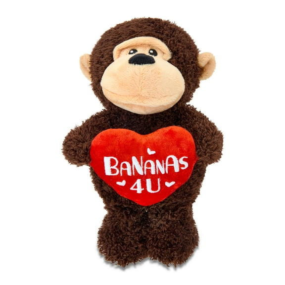 Small Monkey Plush, Brown, 10.5", Valentine's Day by Way To Celebrate