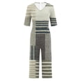 thumbnail image 6 of Baggy Jumpsuits For Women Summer Short Sleeve Overalls V Neck Loose Wide Leg Floral One Piece Rompers With Pockets Gray XL, 6 of 6