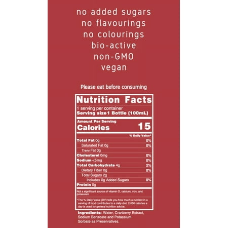 CRANEL UTI Prevention Cranberry Elixir, 1x Bottles (Weekly Supply) Clinically-Proven, Antibiotic-Free, Packed with 3,000 REAL Cranberries (TART TASTE) Vegan, ZERO sugar