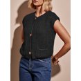 thumbnail image 2 of Gupgi Women Knit Tank Tops Solid Color Button Front V-Neck Sweater Vest Sleeveless Crop Cardigan Knitwear, 2 of 5