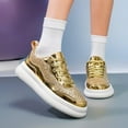 thumbnail image 4 of Glitter Sneakers for Women Lace up | Fashion Sneakers | Sparkly Lightweight Metallic Sequins Shoes | Platform Casual Walking Shoe, 4 of 6