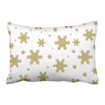 thumbnail image 1 of RYLABLUE Christmas Gold Snowflakes Patterns Decorative Pillowcases With Hidden Zipper Decor Cushion Covers Two Side 20x30 inches, 1 of 1