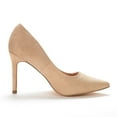 thumbnail image 4 of Dream Pairs Women Fashion Pumps Shoes Pointed Toe High Heel Shoes Wedding Party Shoes for Lady Christian-New Nude/Suede Size 5.5, 4 of 5