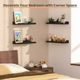 thumbnail image 4 of Floating Shelves for Wall, Wall Shelves for Decor Storage Set of 6, Wall Mounted Wood Shelf for Bedroom, Living Room, Bathroom, Kitchen, Picture Ledge Shelf, Black, 4 of 8