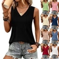 thumbnail image 2 of Women's Pleated Tank Tops Dressy Casual Summer Blouses Business Shirts V Neck Sleeveless Tunic Tops,Black ,XL, 2 of 8