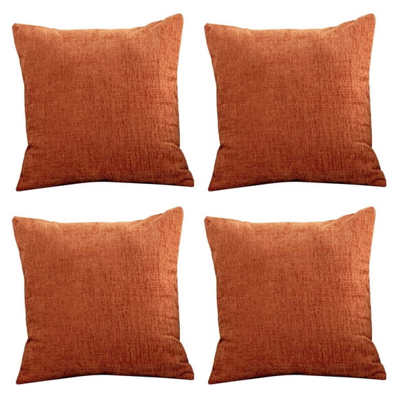 Fundas de Almohada Naranja Quemado Juego de 4 Fundas de Almohada Decorativas Rústicas de Granja de 18 x 18 Pulgadas de Cojín Cuadrada