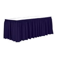 thumbnail image 1 of Ultimate Textile 17 ft. Shirred Pleat Polyester Table Skirt - 42" Bar Height, Purple, 1 of 4