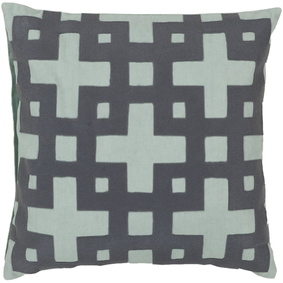 Surya Surya Pillows Area Rug AR085 Slate Blue/Pale Aqua Green Lattice Squares 18" x 18" Square