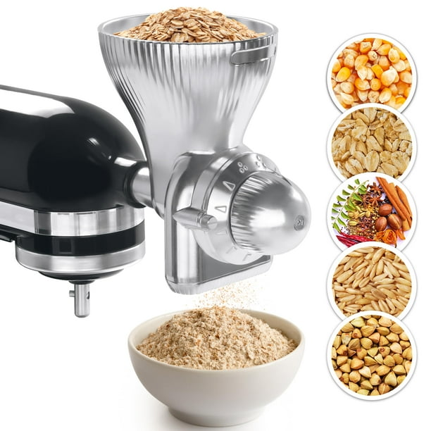 Accesorio para molinillo de granos GLINK, totalmente metálico, para batidora KitchenAid