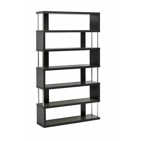Barnes Dark Brown 6-Shelf Modern Bookcase