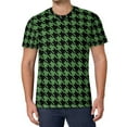 thumbnail image 2 of T Shirt For Men Houndstooth T-Shirt Black And Green Hippie Short Sleeve Pattern Tshirt Cheap Origina, 2 of 7