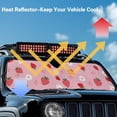 thumbnail image 5 of Binienty Strawberry Car Sun Shade Windshield Pink Cute Auto Windshield Sun Shade for Jeep Gladiator JT 2020-2025 Car Interior Accessories Heat Reflector-Keep Your Vehicle Cool, 5 of 7