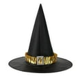 thumbnail image 1 of Sombreros de Halloween con botones rectangulares, sombrero de bruja con encaje, sombrero ancho acorralado para fiesta, sombrero de poliéster para mujer, 1 of 2