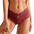 thumbnail image 1 of Aayomet Culottes en Coton pour Femmes, Tangas à Rayures Taille Haute, Bikini Invisible, Strings Personnalisés, Culottes en Coton (Rouge, TG), 1 of 4
