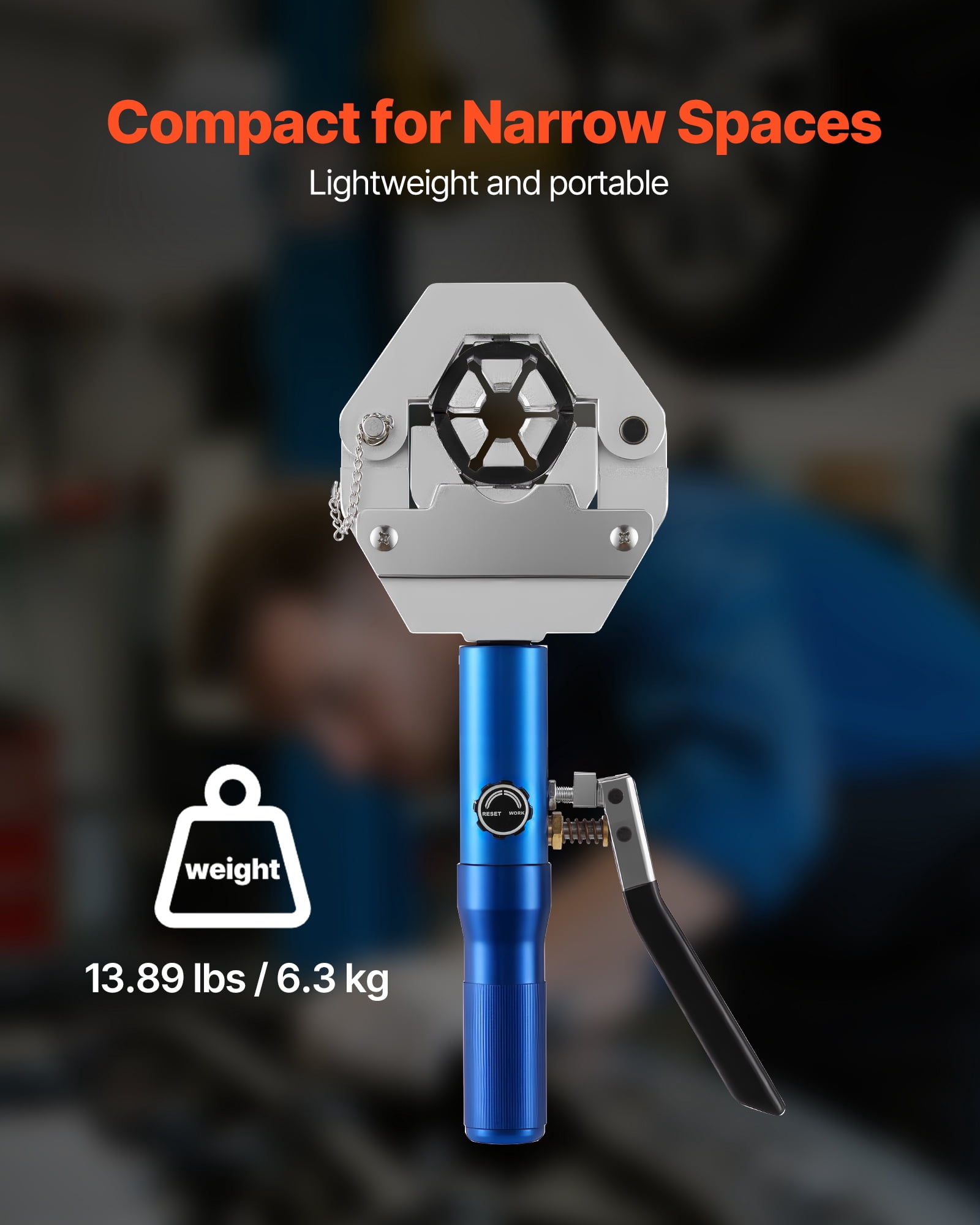 VEVOR Hydraulic Hose Crimper, Hydra-Krimp AC Hose Crimper Kit with 7 Dies Snap-On, Integral Manual Hydraulic A/C Hoses Crimping Tool for Automotive & Air Conditioning Repair - with Carrying Case