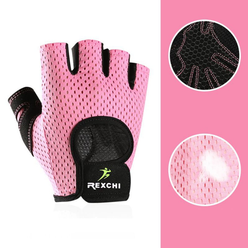 WYOX Hand Grip Weight Lifting Pads Workout Gloves Gym Fitness Pro Palm Grip Pink 