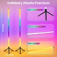 thumbnail image 3 of 2PCS Lampara de Piso Inteligente RGB, L&aacute;mpara de Pie Bluetooth 16 Millones Colores, Lampara de Pie LED Luz, App y Control Remoto, Cambia al Ritmo de la M&uacute;sica, Para Salas de Game, 3 of 7
