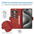 thumbnail image 4 of Allytechgroup Flip Case for iPhone 13 Pro with Credit Card Slot, RFID Blocking PU Leather Wallet Phone Case with Kickstand Shockproof Full Body Protective for iPhone 13 Pro, Red, 4 of 6