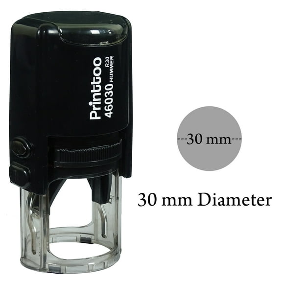 Printtoo Custom Text/Logo Self Inking Rubber Stamp Personalized Office Stationary 30 mm-Black