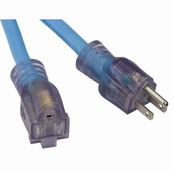 25 ft. OSHA NRTL Compliant Cold Weather Extension Cord with Single Lighted Outlet - 15A - Cord Gauge 14