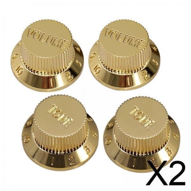 2 Perillas De Control De Velocidad De Timbre Y Volumen Para Guitarra SQ 2 Piezas T 2 Piezas V Oro