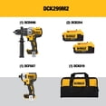 thumbnail image 2 of Kit combinado de herramientas eléctricas DEWALT 20 V MAX, martillo perforador e impacto, 2 of 9