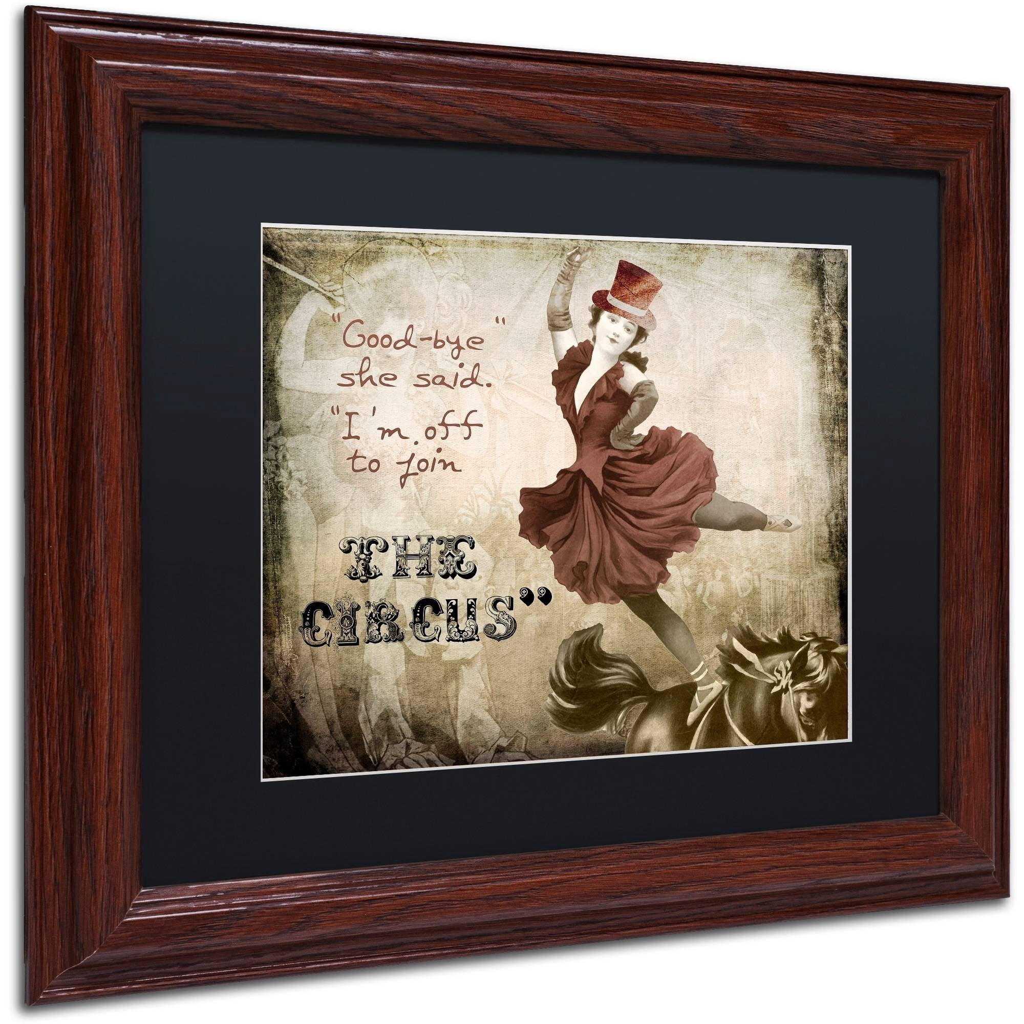 Trademark Fine Art "Join The Circus" Canvas Art by Color Bakery Black Matte, Wood Frame