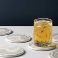 thumbnail image 4 of Geecy Marble Set of 6 Strong Absorbent Ceramic Coasters with Metal Holder, 4 of 7